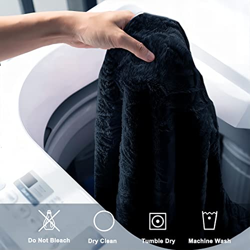 Fafad 7Ft Giant Bean Bag Chair For Adults, Big Bean Bag Cover Comfy Large Bean Bag Bed (No Filler, Cover Only) Fluffy Lazy Sofa (Black), 7Ft(180*90Cm) #TOP5