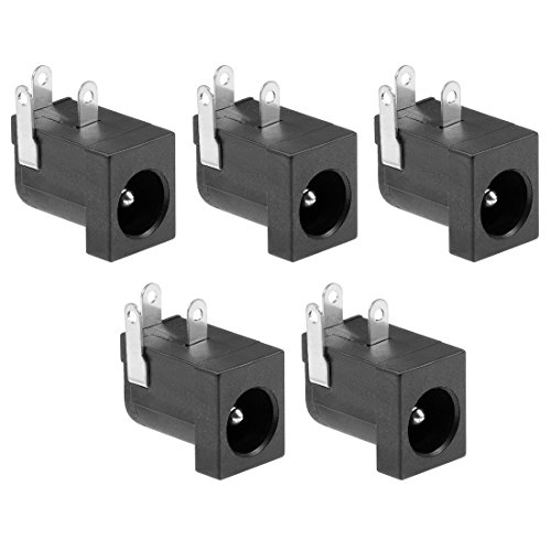 uxcell 5Pcs PCB Mount DC005 5.5mm x 2.1mm 3 Pin Audio Video miniatura 1