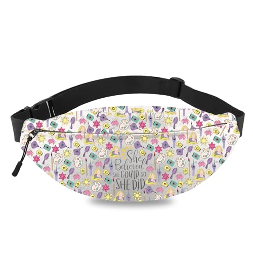 MEIKIUP Long Hair Princess Crossbody Bag Princess Fans Shoulder Bag Fairy Tale Princess Fans Gift Purse for Her