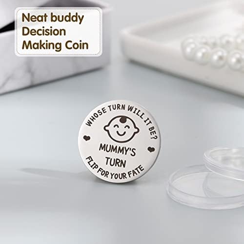 Opopark New Baby Gifts for Mom Daddy Newborn Baby Gifts Funny Decision Coin New Parents Gifts(Silver)