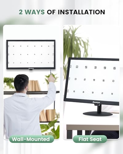 Image of Huanyu Visual Acuity Chart Digital 23inch LCD Electronic Optical Eye Charts with 44+ Visual Targets Frame-Less Full Screen Visual Acuity Chart Digital with Remote 21.5inch Bundle