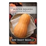 Sow Right Seeds - Waltham Butternut Squash Seeds for Planting - Non-GMO Heirloom Packet with Instructions to Plant a Home Vegetable Garden - Sweet Winter Squash, Perfect to Grow in Cooler Months (1)