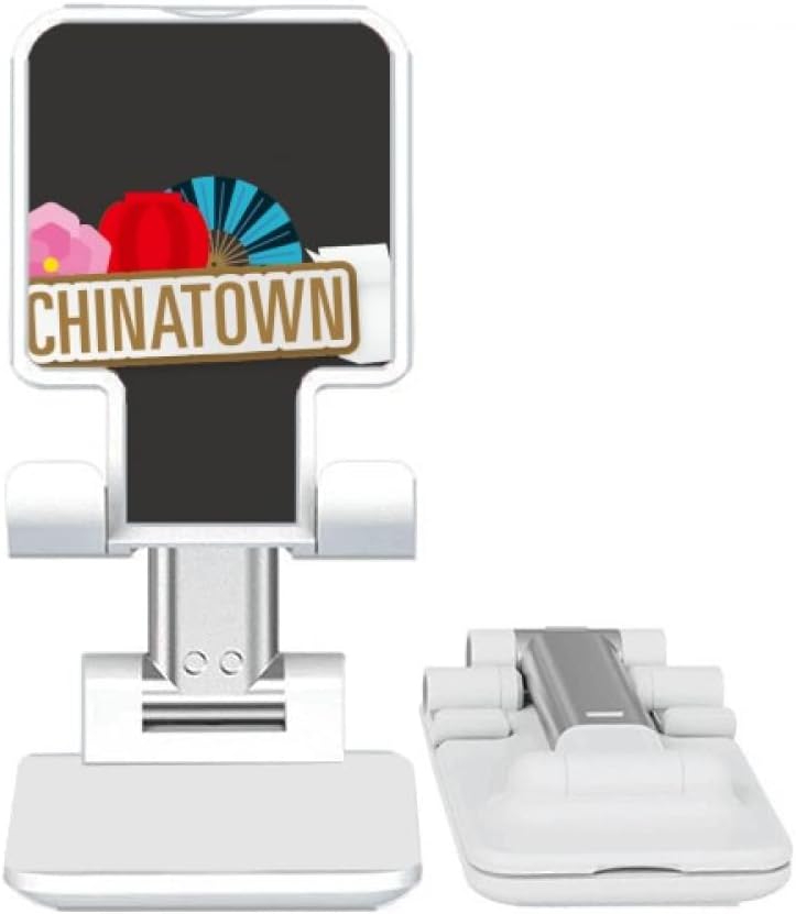 flower fan brown china town Adjustable Cell Phone Stand Desk Foldable