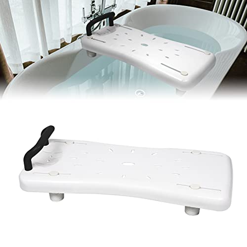 LZQ Planche de Baignoire 70 cm - Siège Réglable Avec Poignée Noire et Porte-Savon - Pour Adultes et Personnes Âgées Jusqu'à 150 kg