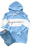 Giftifymama Women's Maternity Nursing Hoodie Breastfeeding Sweatshirt with Pockets Nursing Tops Zipper Pullover Casual Clothes Blue Boy L