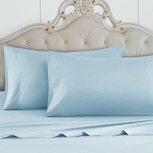 Homeideas 4 Piece Bed Sheets Set (Full, Baby Blue), 1800 Bedding Soft Brushed Microfiber Luxury Sheets, Deep Pockets, Easy Care, Wrinkle & Fade Free #TOP4