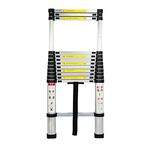 Extend and Climb Telescoping Ladder 12.5 ft 330lb Heavy Duty Aluminum Extension Ladder No Slip Portable Straight for Multi Purpose Indoor & Outdoor DIY Project EN131 Standard