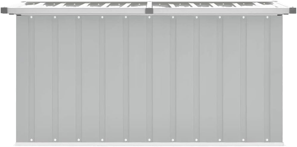 Gray Galvanized Steel Outdoor Storage Box Medium Durable Patio Storage Chest Weatherproof Deck Box for Toy Storage and Package Delivery Boxes for Outside