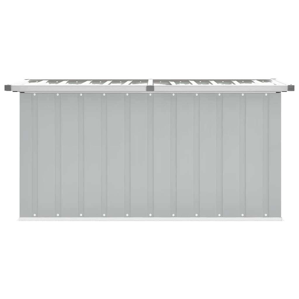 Gartenbox Grau 129x67x65 cm Stilvolle Aufbewahrungsbox für Terrasse Balkon Garten, Robustes Verzinktes Stahlgehäuse, Geräumige Lagerung für Kissen Werkzeug Gartengeräte,