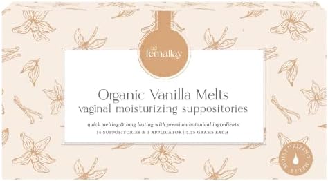 Femallay Vanilla Scented Natural Vaginal Moisturizing Suppository: A Fresh Solution to Intimate Dryness 14 Melting Suppositories + 1 Applicator for Effortless Hydration