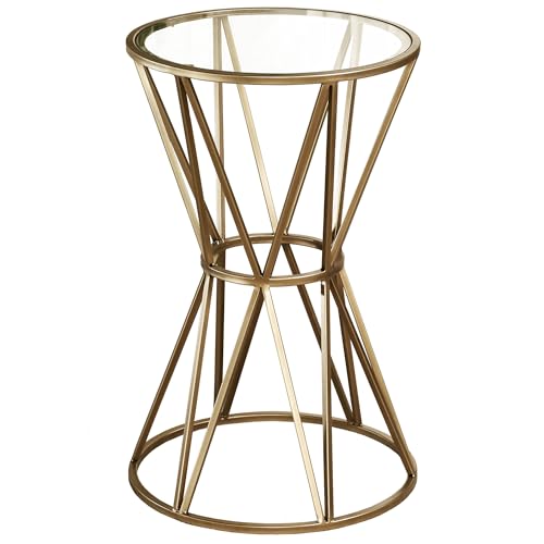 Touch of Class Presley Round Accent Table - Metal, Glass