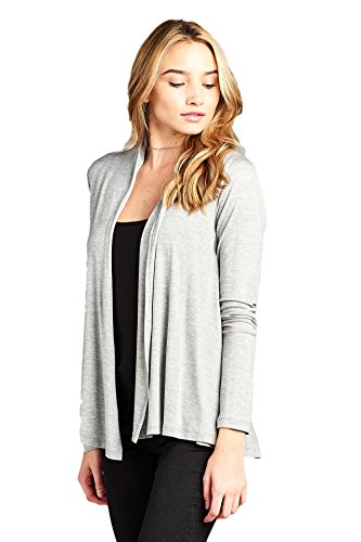 Image of Women Casual Open Front Long Sleeve Lightweight Softest Viscose Made from Bamboo Cardigan