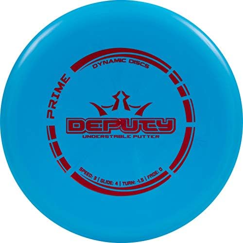 Dynamic Discs Prime Deputy Disc Golf Putter | Frisbee Golf Disc | Understable Putt and Approach Disc | Slim Beadless Profile | Stamp Colors Will Vary (Blue)