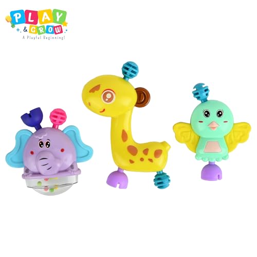 Image of PLAY & GROW Primum Quality Baby Rattle - Pack of 03 | Newborn Rattle Gift Set for Boys & Girls | Safe & Colorful Infant Toys for Early Learning & Sensory Play | Ideal Gift Pack for 0-24 Months Babies
