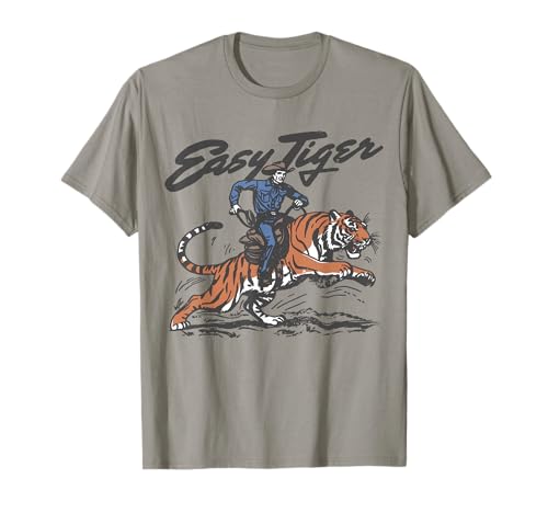 Easy Tiger Retro Cowboy Design Western Graphic T-Shirt