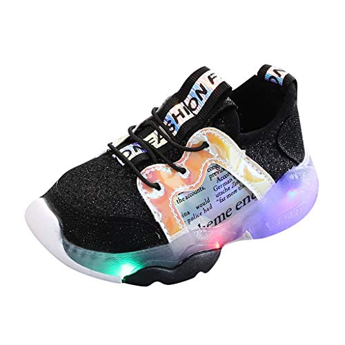 Shan-S Children Light Up Shoes,Kids Baby Girls Boys Bling Led Light Luminous Soft Sole Sport Run Sneakers Mesh Breathable Casual Running Shoeses