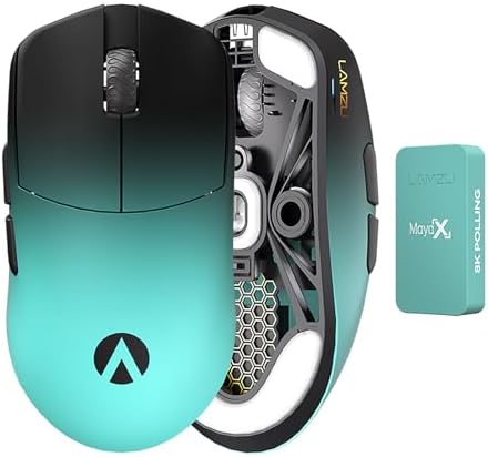 Lamzu Mouse para jogos sem fio Maya X, ultraleve, 47 g, interrupt...