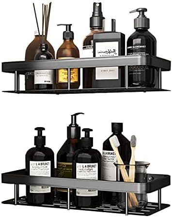 Bathroom Shelf, Wall Mounted Storage Shelves, Shower Caddy Shelf, Kitchen Spice Rack, No Drilling, Space Aluminum Rustproof