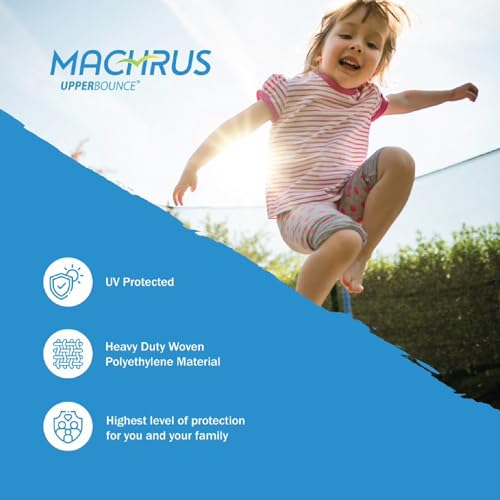 Machrus Upper Bounce Trampoline Net Replacement 7.5FT 8FT 9FT 10FT 12FT 13FT 14FT 15FT 16FT- Safety Net for Straight Poles/Arches Round Trampoline
