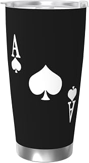 Ace of Spades Poker Water Tumbler 20oz Double Wall Vacuum Insulated Coffee Cup