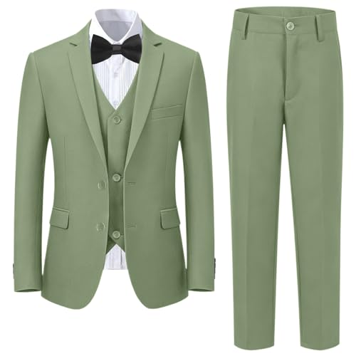Image of Boys' Formal Suit 5 Piece Slim Fit Suits for Boy Kids Tuxedo Toddler Wedding Ring Bearer Outfit Teen Communion Dress