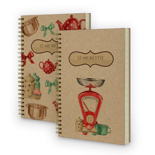 ALFABET - Set 2 Ricettari da Scrivere A5, Rilegatura a