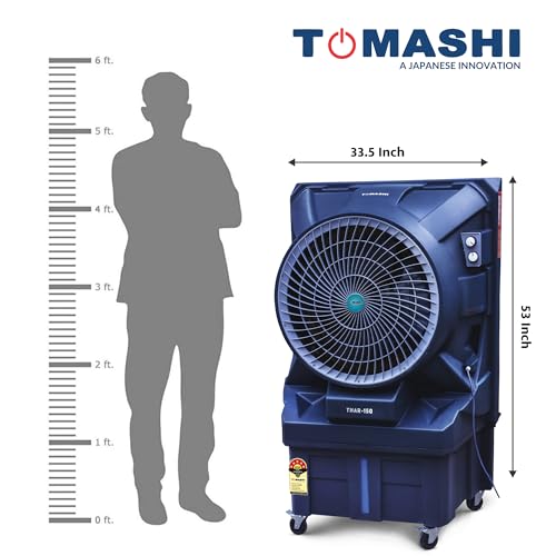 Image of THAR 150 2025 High Performance Air Cooler|44mm Motor|22 in Air Circle|400w Power|Honeycomb Powerful Cooling Pad|90L Water Tank|Shockproof Rustproof Powerful ABS Body