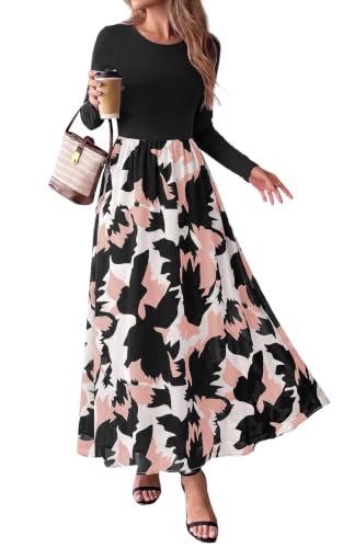 KIRUNDO Women's Long Sleeve Boho Floral Flowy Fall Maxi Dress - image 1
