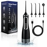 BeFit24 Elektrische Tragbare Munddusche 320 ml Water Flosser Kabellos IPX8 | Munddusche Waterflosser Tragbarer Dental Irrigator 4 Modi 120PSI 1400–1800/min | 1400mAh Batterie USB Wiederaufladbar
