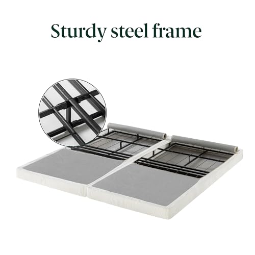 Zinus OLB-BIFD-4K No Assembly Metal Box Spring, 4 Inch White Mattress Foundation, Sturdy Metal Structure, Split King thumb #3