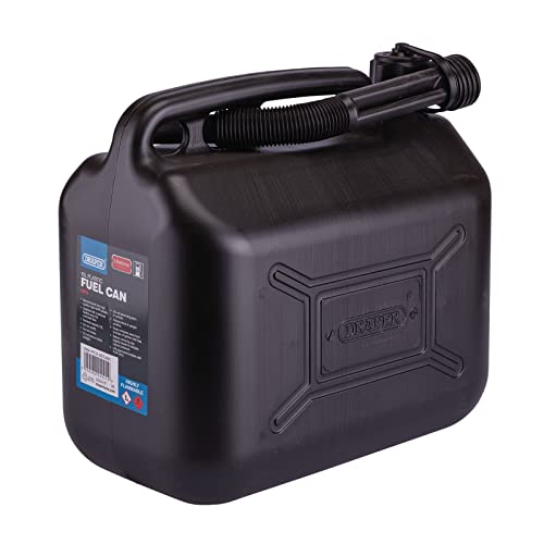 Draper 09058 Plastic Fuel Can, 10L, Black, One Size