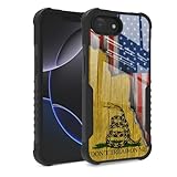 FJyuanqi Compatible with iPhone 16E Case for Men Women, American Flag Retro Design Heavy Duty Anti Slip Shockproof Hard PC Back Soft TPU Case for iPhone SE 2025/4th Generation - Don't Tread On Me