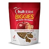 Fruitables Biggies Dog Biscuits, Healthy Treats for Dogs, Pumpkin Doggie Biscuits, Crunchy Treats, Made Without Wheat, Corn and Soy, Made in The USA, Crispy Apple and Bacon Flavor, 16oz
