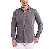 Robert Graham Halsbandstreben Robert Graham Herren Windsor Classic FIT Long Sleeve Shirt Button Down Hemd, anthrazit, Klein