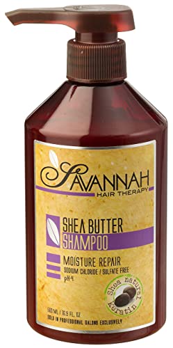 Savannah Hair Therapy Bundle - Shampoo And Conditioner Moisture Repair Treatment, Shea Butter, Cotton And Silk Protein For Dry And Damaged Hair. Sodium Chloride And Sulfate Free. 16.9 Oz 500Ml X 2 #TOP7