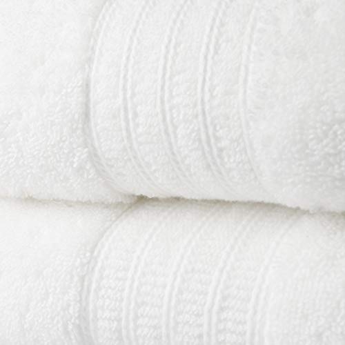 Trident100% Air Rich Cotton White Towels, 2 Piece Bath Towels Set, Super Soft Bathroom Towels, High Absorbent Large Bath Towel, Soft Comfort 30" X 56", 550 Gsm (Bright White) #TOP3