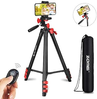 ZoMei Phone Tripod, 52” Adjustable Travel Tripod for iPhone/Android, Aluminum Lightweight Cell Phone