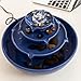 Indoor Tabletop Ceramic Fountain Water Feature Home Kitchen Office Decoration Modern Design Style (Blue)