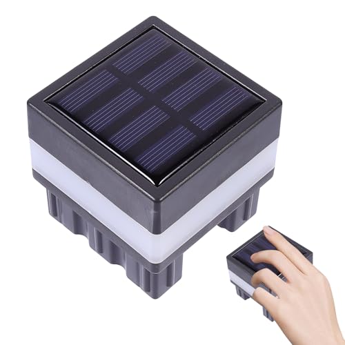 NUOBESTY Outdoor Solar Post Lights Waterproof Pillar Lighting Tool with Dual White Warm Light for Garden Fence Yard Decoration