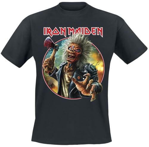 Iron Maiden Axe Eddie Circle Männer T-Shirt schwarz XL