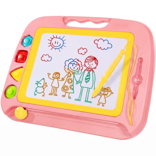 SGILE Toddler Toys for Kids, Magnetic Drawing Board for Birthday Gift, Toys for 1 2 3 Year Old Girls Boys, Etch & Sketch Pad with 3 Stamps, Learning and Educational, Standard, Image 1 SGILE Toddler Toys for Kids, Magnetic Drawing Board for Birthday Gift, Toys for 1 2 3 Year Old Girls Boys, Etch & Sketch Pad with 3 Stamps, Learning and Educational, Standard, Image 1