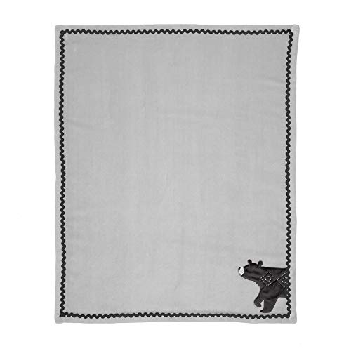 Lambs & Ivy Woodland Forest Gray Fleece Bear Nursery Baby Blanket #TOP3