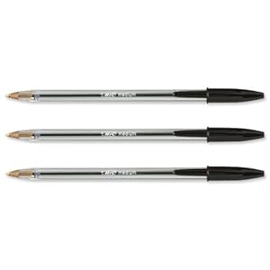 BiC Cristal Medium Biro Balpen – 1.0 mm Zwart (Pack van 5)