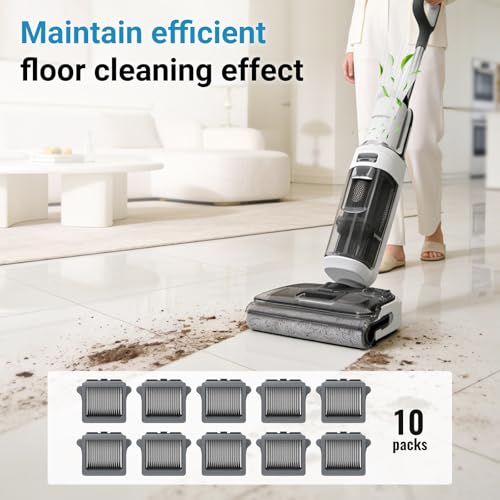 Image of Nukisa Vacuum Filter Replacement Compatible with Tineco Floor One S5 Combo / S9 Artist Pro /Switch S6 Wet and Dry Vacuum Cleaner, The Accerssorise Parts is 10 Packs Replacement Filters