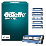 Gillette Mach3 Rasierklingen Herren, 6 Original Ersatzklingen, Klingen für Männer mit Gleitstreifen für Ein Sanftes Gleiten und Klingenbeschichtung