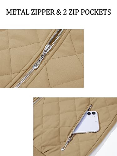 Tacvasen Quilted Jackets For Women Lightweight Long Sleeve Casual Bomber Jackets With Pockets Windbreaker Zip Up Short Padded Coats #TOP4
