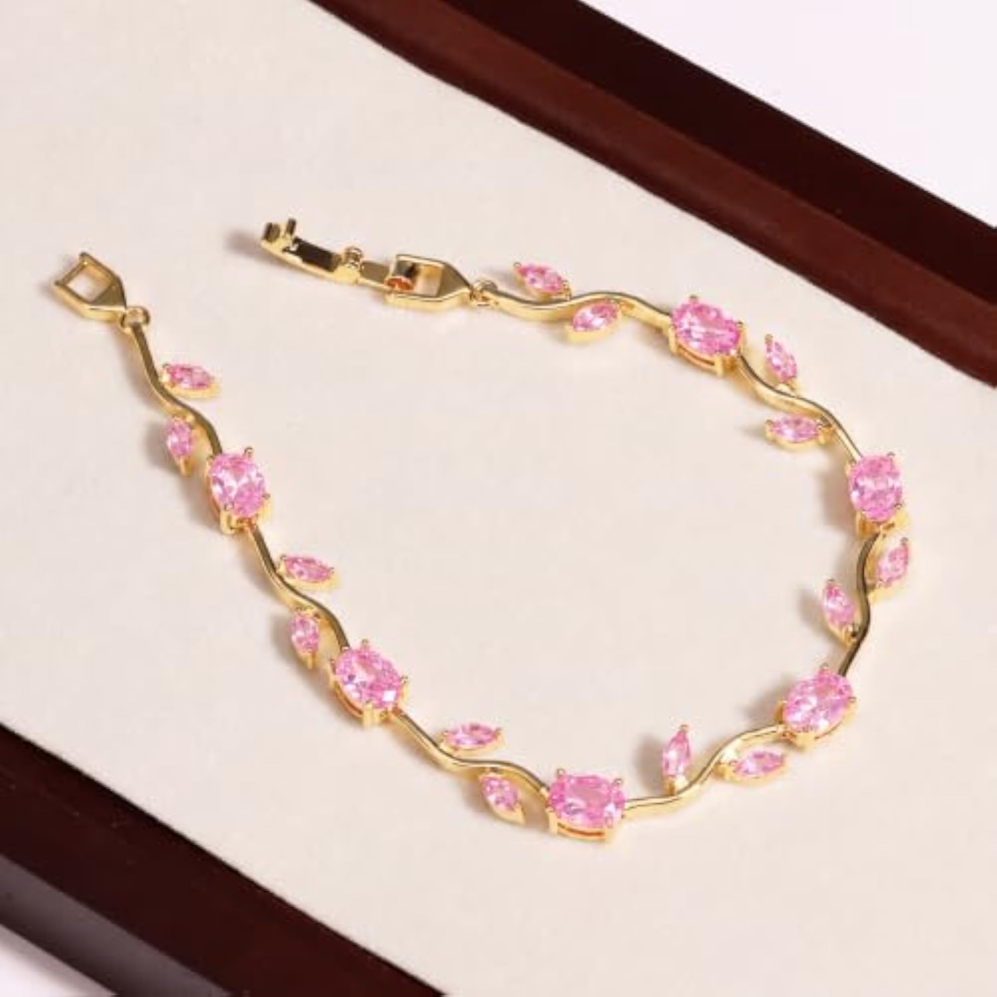 Women's Adjustable Stainless Steel Tulip Bracelet, Plated Elegance