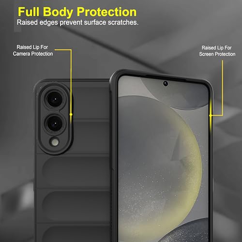 Image of Amazon Basics Back Case Cover for Samsung Galaxy S25 Edge | Compatible for Samsung Galaxy S25 Edge Back Case Cover | Liquid Silicon Magic Case for Samsung Galaxy S25 Edge with Camera Protection |Black