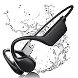 FEICO Bone Conduction Headphones, Running Headphones Workout Headphones Wireless Open-Ear Headphones, Bluetooth 5.3 with Mic - MP3 Play Built-in 32GB Memory, IP68 Waterproof Sports (x7-Black)