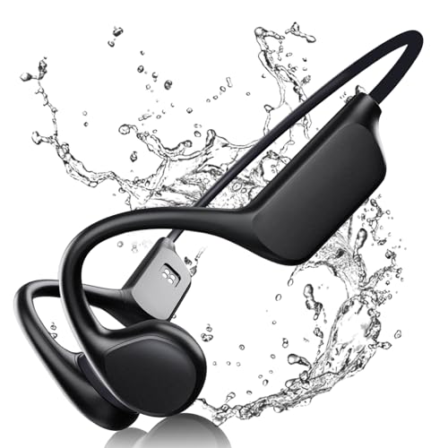 Image of FEICO Bone Conduction Headphones, Wireless Open-Ear Bluetooth 5.3 With Mic - MP3 Play Built-in 32GB Memory, IP68 Waterproof Sports Running Workout (x7-Black)